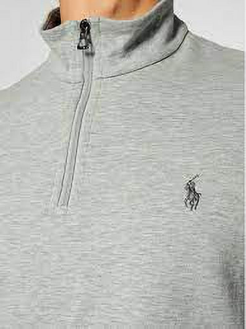 Polo Ralph Lauren Men's Luxury Grey Jersey Sweater, Quarter