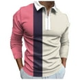 thumbnail image 1 of Camisas Para Hombre XXL Camiseta de manga larga con estampado Digital 3D y cremallera de solapa suelta a la para hombre (Beige, M), 1 of 4