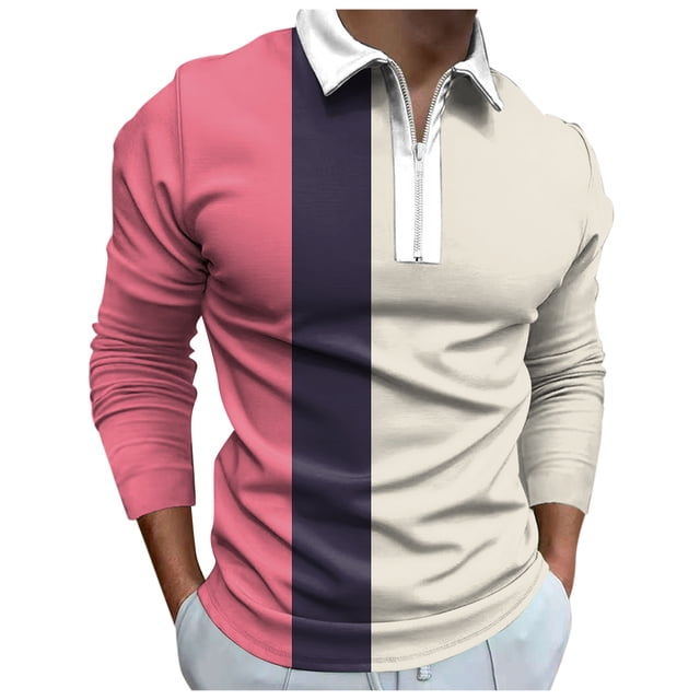 Camisas Para Hombre XXL Camiseta de manga larga con estampado Digital 3D y cremallera de solapa suelta a la para hombre (Beige, M)