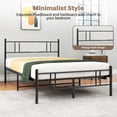 thumbnail image 3 of Full Bed Frames with Headboard, Upholstered Platform Bed with Wood Slats 800 lbs Support , Noise Free, No Box Spring Needed, Dark Grey, 3 of 9