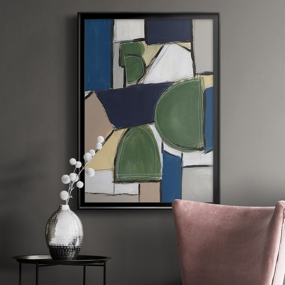 Spatial Mix II Premium Framed Print, in Gold, Black, or Silver - Ready to Hang