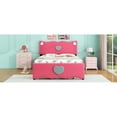 thumbnail image 2 of Miekor Furniture Full Size Upholstered Platform Bed with Trundle and Heart Shaped Decoration, Dark Pink B3A139, 2 of 8