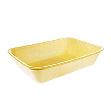 Yellow Foam Meat Tray - CKF 42Y, #42P Yellow Foam Meat Trays, Disposable Standard Supermarket Meat Poultry Frozen Food Trays, 100-Piece Bundle