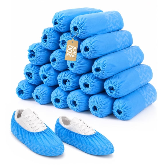 200 Packs Shoe Covers Disposable, Non-Slip Indoor Booties for Floors & Shoes