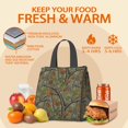thumbnail image 5 of Camo and Oak Green Pattern Insulated Lunch Bag for Women Men, Large Portable Soft Cooler Tote, Thermal Food Storage Bag with Pearl Cotton, 8.66L, 8.75"x5.75"x9.5", 5 of 6