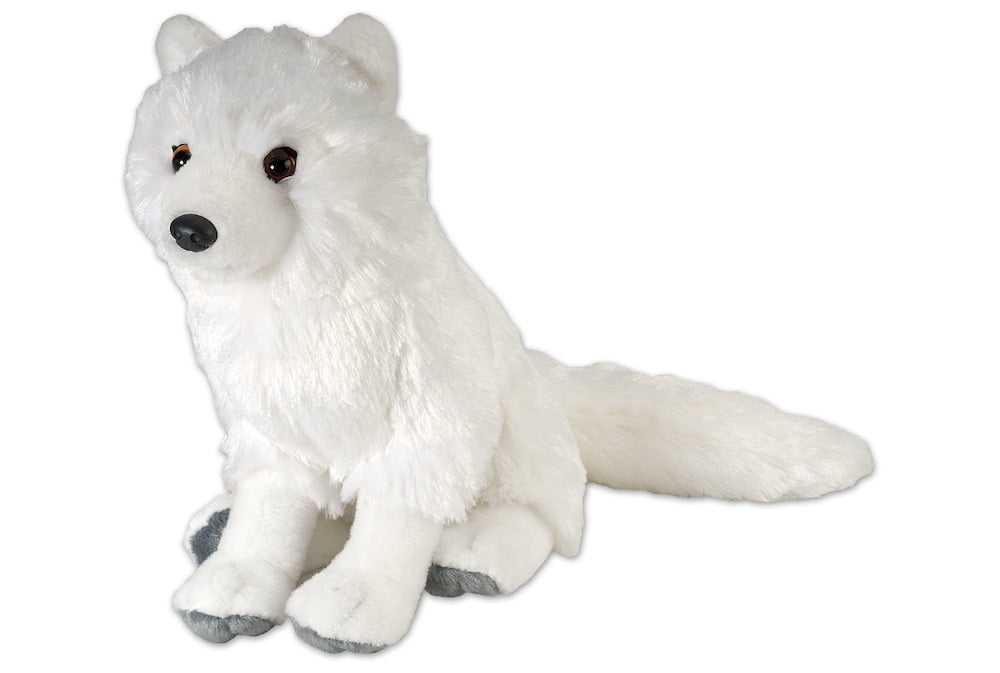 Cute Simulation White Fox Toy Resin&fur Small Fox Doll Gift About 13x9x12cm New 