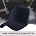 thumbnail image 5 of Gorra de béisbol para hombres y mujeres, gorra de camionero lisa ajustable de 5 paneles con parte trasera de malla, gorra deportiva informal, sombrero de verano para el sol para unisex, 5 of 5