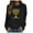 Black, variant on Women's Tops Casual Hanukkah Printed Crewneck Sweatshirt Long Sleeve Pullover Women Blouse,Pink,S