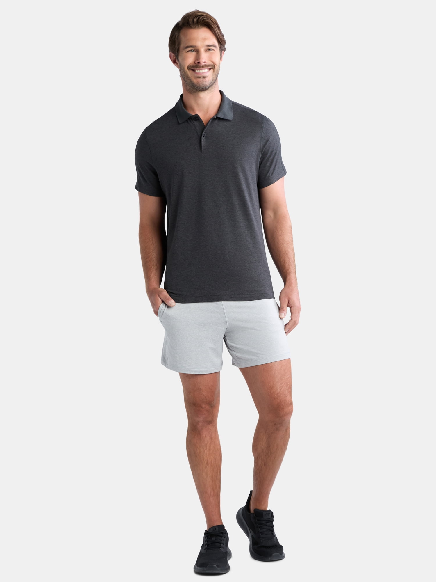 Athletic Works Men's and Big Men's ButterCore Polo Shirt, Sizes XS-5XL