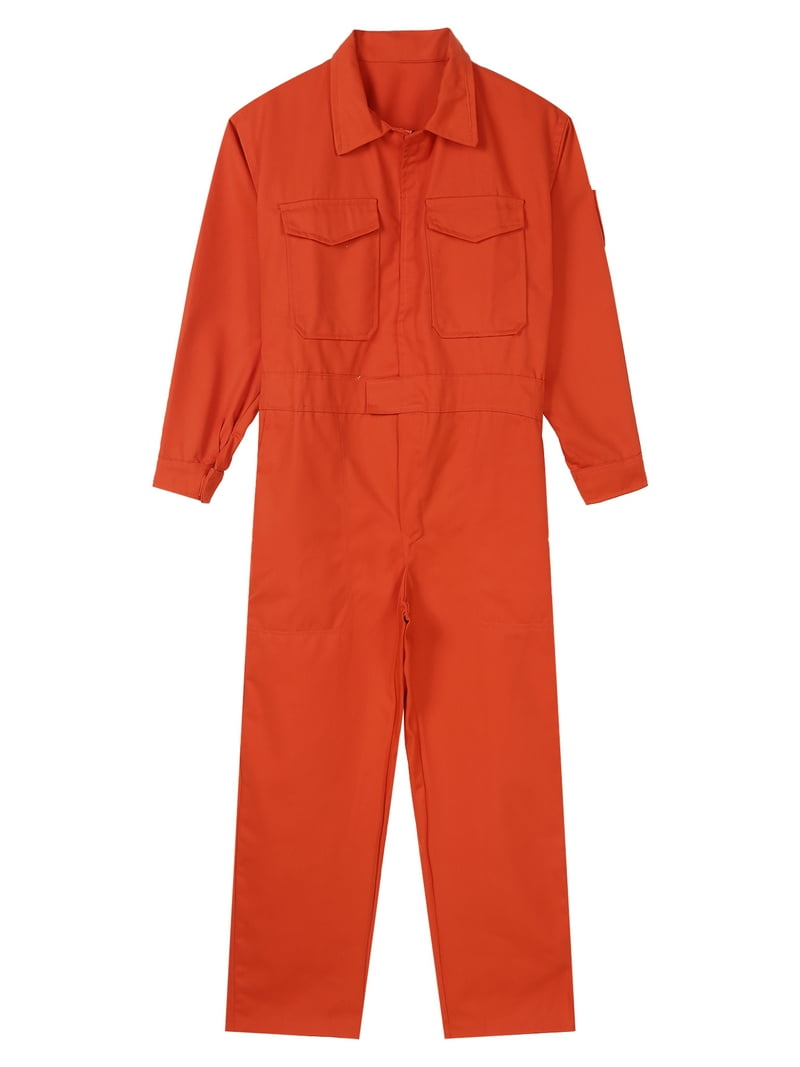 inhzoy Mens One Piece Work Jumpsuit Long Sleeve Zip-Up