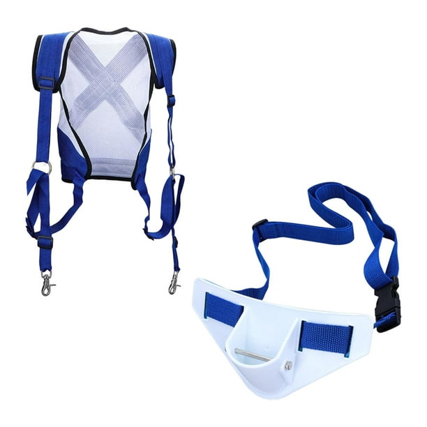Waist Belt Shoulder Back Harness Adjustable Accs Rod Holder Fishing Vest  Set