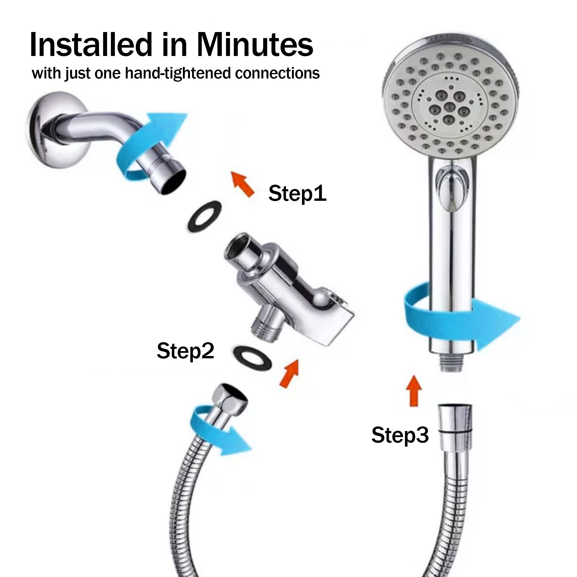 SUPTREE 6-Mode Handheld Showerhead with Hose photo 7