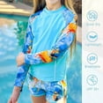 thumbnail image 4 of Weebloom Toddler Swimsuit Girl Rash Guard 2 Piece Upf 50+ Summer Bathing Suit Girls Swimwear For Beach Pool 7-8 Years, 4 of 6