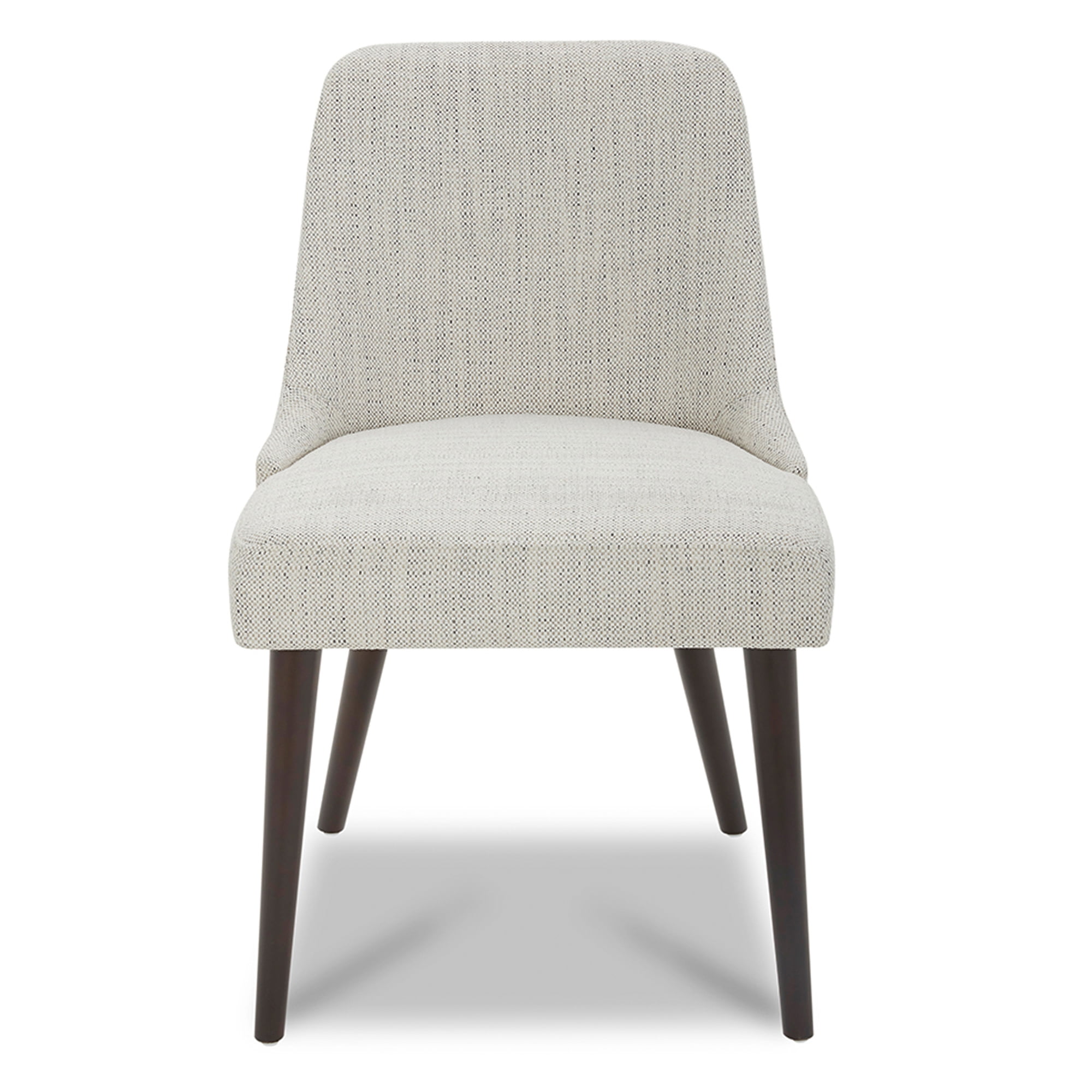 CHITA Modern Fabric Upholstered Kitchen & Dining Room Chairs Set of 2, Wood Legs, Ivory White