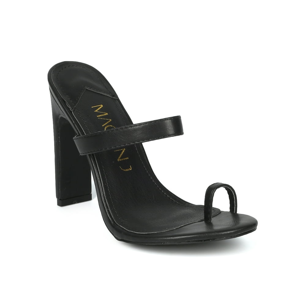 toe loop heels black