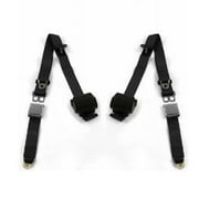 Airplane 3 Point Burgundy Retractable Bucket Seat Belt Kit with Bracketry for 1958-1967 VW Type 1 - 2 Belts