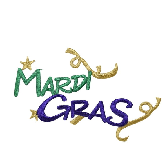 MARDI GRAS - Green/purple/Gold - Iron on Applique/Embroidered Patch