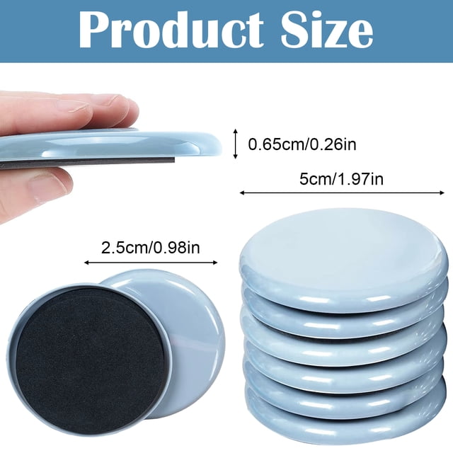 Revolutionize Furniture Movement: Heavy Furniture Sliders, Reusable Furniture Movers Sliders, Perfect For All-round Hard Surface Protection, 16 Pcs, PTFE, Durable EVA Foam