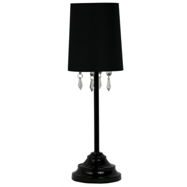 Simple Designs Table Lamp With Fabric Shade And Hanging Acrylic Beads Com Fabric Shade And Hanging Acrylic Beads, Acrylic Floor Lamp Shades