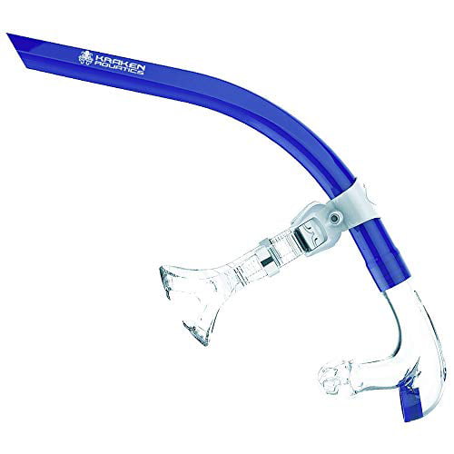 Kraken Aquatics Swimmer's Snorkel with Comfortable Silicone Mouthpiece Blue 