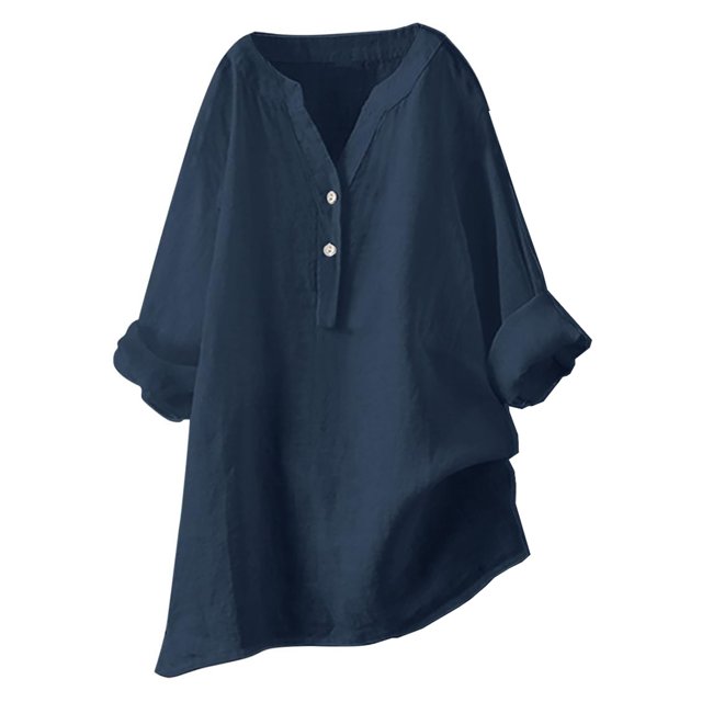 QIPOPIQ Blouses à Manches Retroussables et Col en V pour Femmes en Liquidation