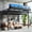 Queen + Black + MDF+Metal, variant on Queen size Loft Bed Frame with Storage Shelves and Pegboard, Metal Loft Bed with USB Ports and LED Lights, Safe and Sturdy, Natural
