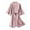 Pink, variant on CFLVAEK Satin Robes for Women Plus Size Kimono Bathrobe Lightweight Soft 3/4 Sleeve Robe Solid Color Short Robe with belt Elegant Sleepwear for Ladies Black L