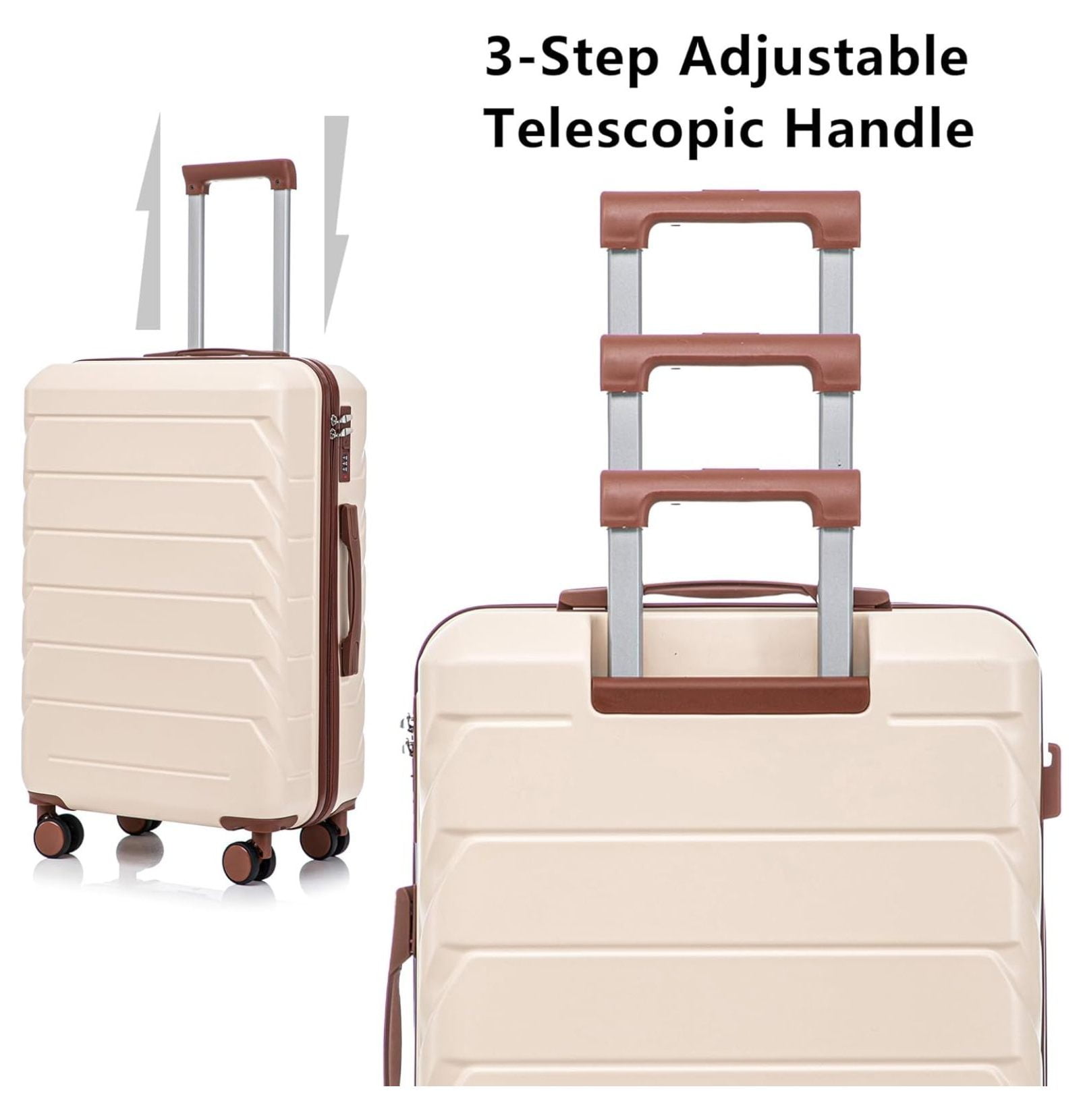 SONGMY Luggages Sets 3 Piece ABS Hardside Luggage Sets Spinner Wheels Suitcase with Lock