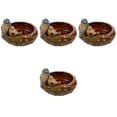 thumbnail image 2 of 4pcs Ceramic Birdbath Bowl Ceramic Bird Figurine Bird Feeder Storage Plate Garden Decor, 2 of 6