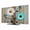 Blue, White, Brown, variant on TV Cover Indoor, Teal Cream Daisy Farmhouse Stretch TV Dust Cover Television Screen Protector, Country Vintage Floral Elastic Polyester Display Covers, Monitor Slipcover for LED LCD TVs 24 Inch
