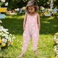 thumbnail image 2 of Yeaiivve Toddler Girls Jumpsuit Kids Cute Printed Romper Summer Casual Backless Jumpsuits Sleeveless Baggy Comfy Playsuit with Pockets for 1-6Y, 2 of 7