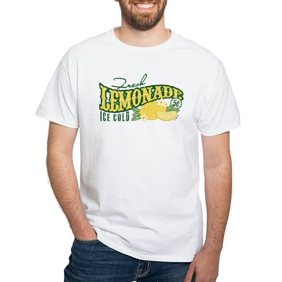 CafePress - Fresh Lemonade White T Shirt - Men's White Classic Cotton T-Shirts