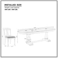thumbnail image 2 of 7-Piece Extendable Dining Table Set, 76"-94" Long Expandable Curved Dining Table with Removable Leaf and 6 Upholstered Chairs for Kitchen Room, Dark Oak, 2 of 7