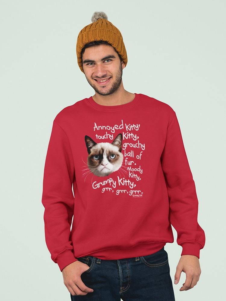 Moody for Foody Moody Cat Design Mens Womens Unisex Sweatshirt 