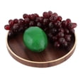 thumbnail image 3 of LAZIOEGR Japanese Style Round Wooden Food Fruit Serving Tray, Decorative Black Walnut Service Plate for Home Kitchen Dining Room and Hotel, 8.3 Inches / 21 cm, 3 of 9