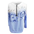 thumbnail image 3 of Bovemsi Women's Lightweight Hoodie Vintage Sports Basic Quarter Zip Floral V Neck Micro Elastic Long Sleeve Fall Winter Comfort Tops for Women Trendy Blue XXL, 3 of 4