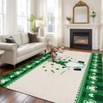 thumbnail image 3 of Area Rug 60×96in, Dwarf St. Patrick's Day Gold Coin Floor Carpet Living Room Rug, Shamrock Green Plaid Non-Slip Welcome Mat Indoor Rugs for Bedroom Dining Room, 3 of 9