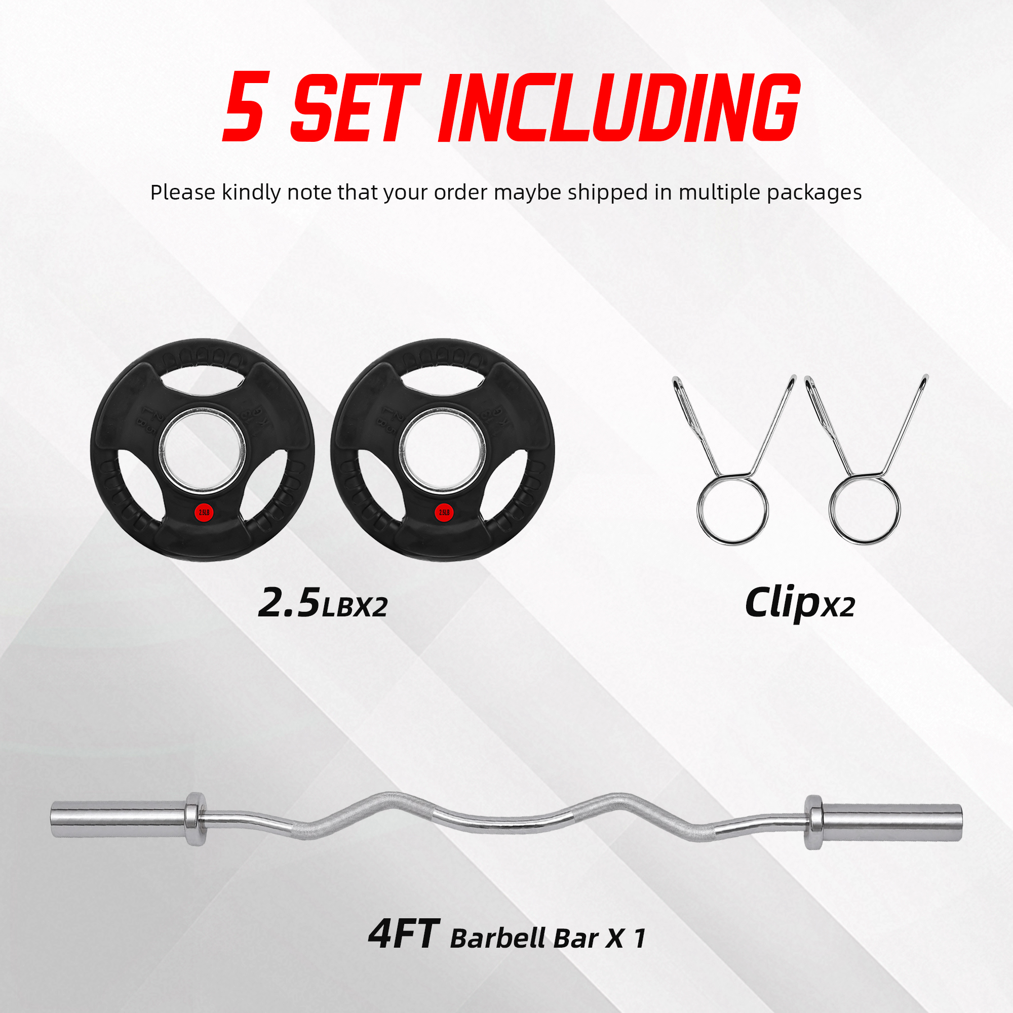 FlexWave 2-Inch Olympic Cast Iron Weight Plates，Multiple Sizes & Set Options, for Strength Training & Weightlifting