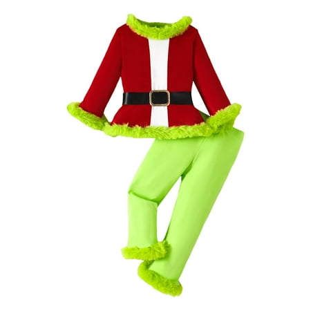 

UFOUND Toddler Girls Christmas Halloween Long Sleeve Fleece Tops Pants Perform Outfits Child Infants Clothes Casual Dailywear