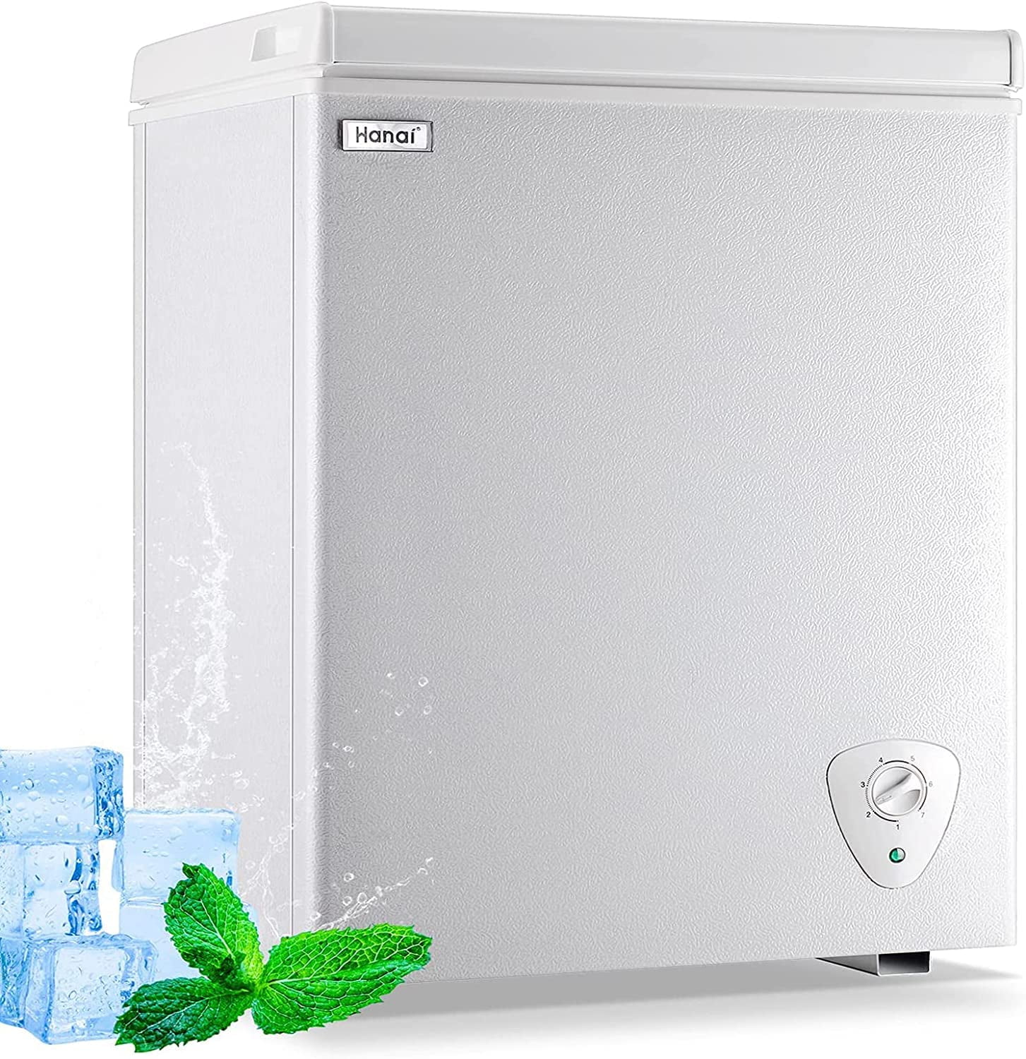 WANAI 5.0 Cubic Chest Freezer, Compact Deep Freezer with Top Open Door