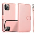 thumbnail image 1 of Detachable Wallet Case for iPhone 14 Pro, Removable PU Leather Wrist Hand Strap 2 in 1 Design Flip Folio Cover with Card Slots Holder Magnetic Car Mount Kickstand Protective Phone Case, Rosegold, 1 of 7