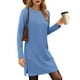 thumbnail image 1 of UVN Vestidos para Mujer Otoño Invierno Manga Larga Cuello Redondo Casual Jersey Sudadera Vestido con Abertura Lateral, 1 of 8