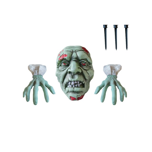 Scary Zombie Yard Lawn Stakes Skeleton Prop Halloween Decorations Green