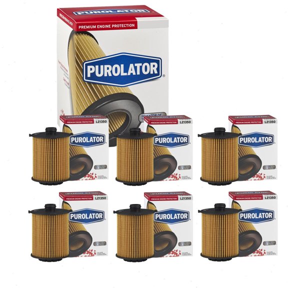 6 pc Purolator L21350 Engine Oil Filters for Oil Change Lubricant Filters