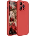 thumbnail image 1 of Miracase - Funda para iPhone 14 Pro Max con protector de pantalla, [Protección mejorada para la cámara], funda de silicona líquida a prueba de golpes con forro de microfibra, 6.7 pulgadas (rojo coral), 1 of 8