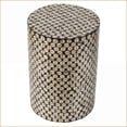 thumbnail image 4 of Accent Stool Modern Drum Black/Gold MDF & Capiz 14x14x20 Inches – Living Room/Dining/Entryway | Black+Gold | MDF;Capiz, 4 of 5