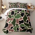thumbnail image 2 of Manfei Woodland Wolves Twin Quilt Set,Cartoon Bear Twin Coverlet Set,Red Green,2-Piece, 2 of 7