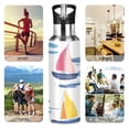 thumbnail image 7 of Yayeee 33oz Insulated Water Bottle Double Wall Stainless Steel with Flip Straw Lid, Pink Hand Drawn Sailboats, 7 of 7