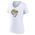 thumbnail image 2 of Women's White Los Angeles Rams Primary Team Logo V-Neck T-Shirt, 2 of 3