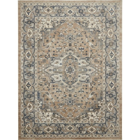 HomeRoots 10' X 14' Ivory Floral Power Loom Area Rug